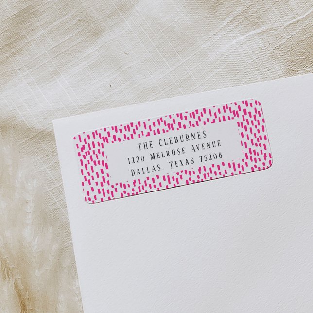Hot-Pink-Dashing-Rücksendeadresse (Hot pink and white dashing playful return address labels.)