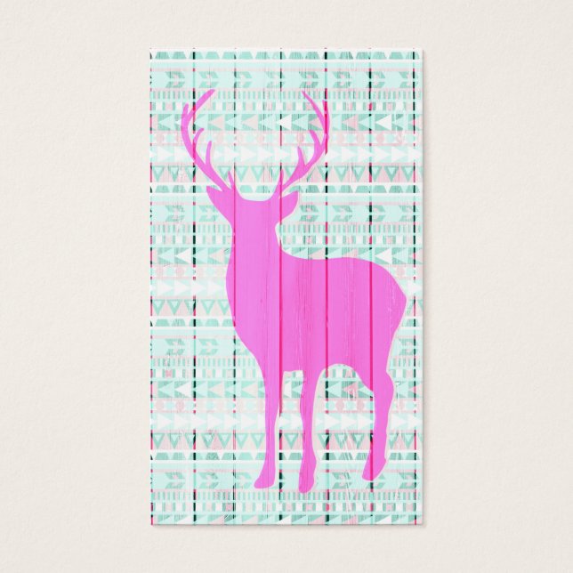 Hot Pink Deer Aztec Wood (Vorderseite)