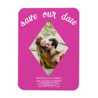 Hot Pink Diamond Foto Wedding Save the Date