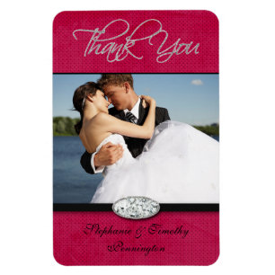 Hot Pink Diamond Hochzeit danke flexible Magnet