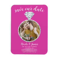 Hot Pink Diamond Ring Blende Foto Save the Date
