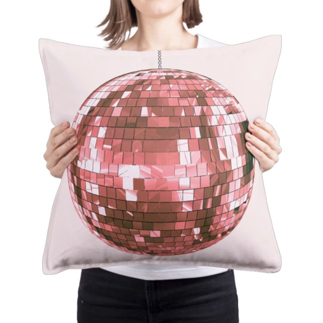 Hot Pink Disco Ball, Akzent im Mädchenschlafzimmer Kissen (Von Creator hochgeladen)