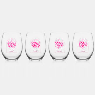 Hot Pink Disco Boogie Brautparty Weinglas Ohne Stiel