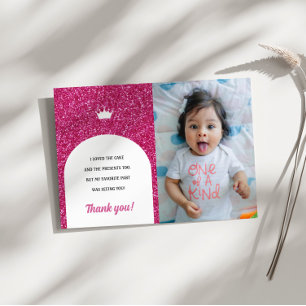 Hot Pink Doll, Fashion Doll Danke, Foto Card Einladung