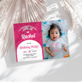 Hot Pink Doll Foto Einladung, Fashion Doll Party Einladung