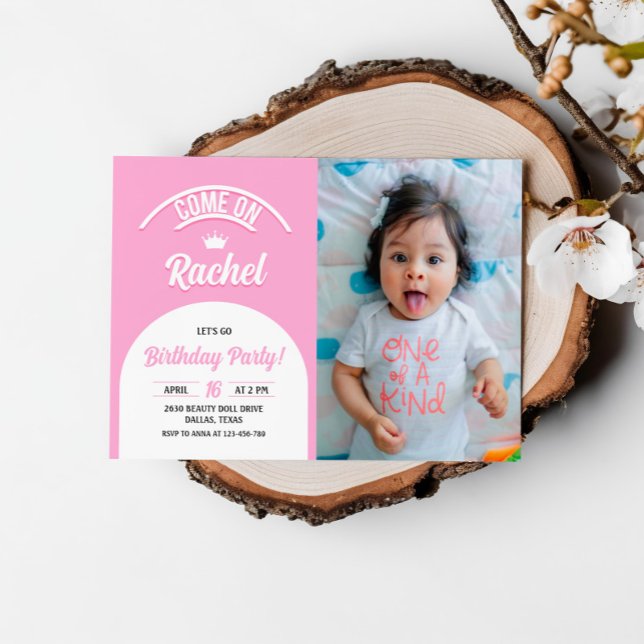 Hot Pink Doll Invite, Fashion Doll Party Foto Einladung (Von Creator hochgeladen)