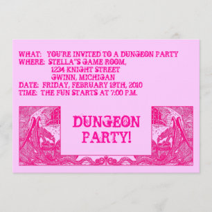 HOT PINK DRAGONS IN DUNGEONS ~ PARTY EINLADUNG! EINLADUNG
