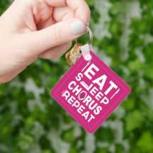 Hot Pink Eat Sleep Chor Wiederholen Block Schlüsse