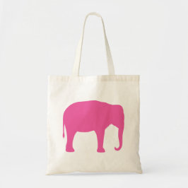 Hot Pink Elephant Silhouette Tragetasche