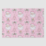 Hot Pink Father Christmas Bow Seidenpapier<br><div class="desc">Dieses heiß rosa Pater Weihnachtsbäume Weihnachtsbaum und Sterne Design ist eine lustige und andere Art,  Geschenke einzupacken.</div>