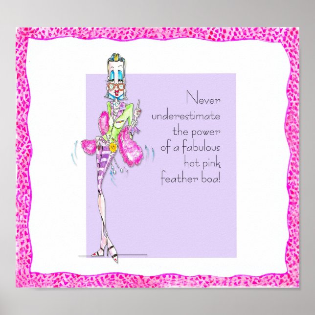 Hot Pink Feather Boa Poster (Vorne)