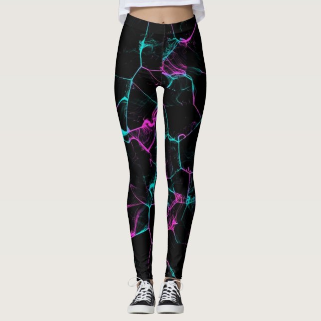 Hot Pink Fire Flame Smoke Leggings (Vorderseite)