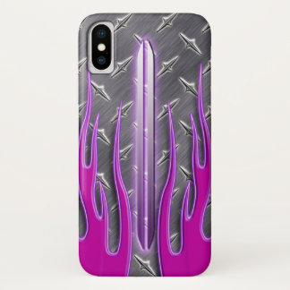 Hot Pink Flames Frisierte Auto Diamondplate Case-Mate iPhone Hülle