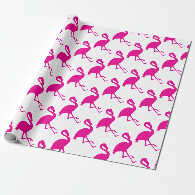 Hot Pink Flamingo Geschenkpapier (Ungerollt)