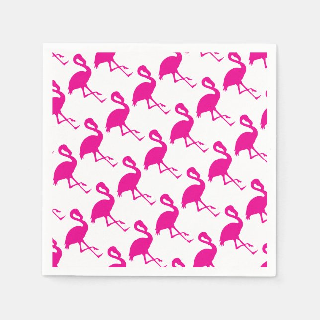 Hot Pink Flamingo Serviette (Vorderseite)