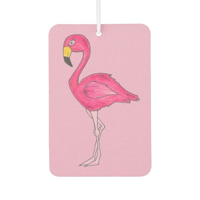 Hot Pink Flamingo Tropical Island Bird Paradies Autolufterfrischer (Vorderseite)