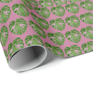 Hot Pink Flamingos Flamingo Monstero Geschenkpapier