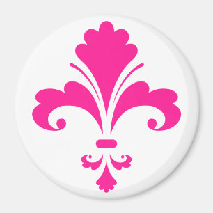 Hot Pink Fleur-de-lis Magnet