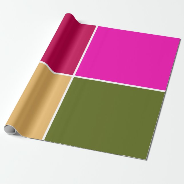 Hot Pink Flower Sviertel Geschenkpapier (Ungerollt)