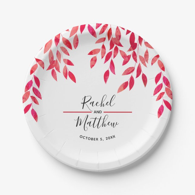 Hot-Pink-Foliage Pappteller (Vorderseite)