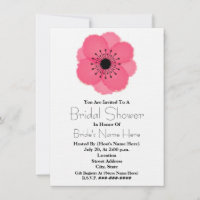 Hot Pink Französisch Anemone Bridal Dusche Einladu