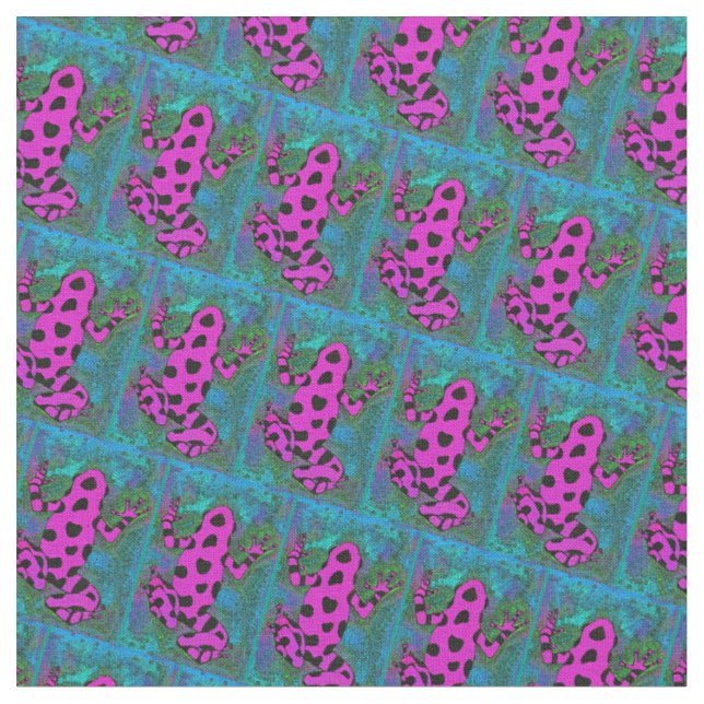 Hot Pink Frog mit schwarzen Flecken Stoff (Nahaufnahme)