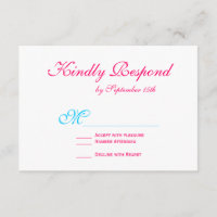 Hot Pink Fuchsia Aquamarin Türkis Hochzeitskarten