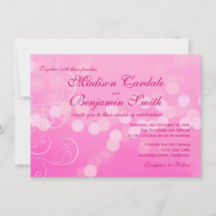 Hot Pink Fuchsia Bokeh Hochzeit Einladungen