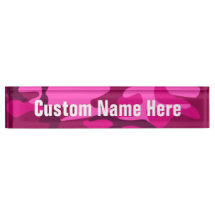Hot Pink Fuchsia Camouflage Camouflage Giro del Pa Namensplakette