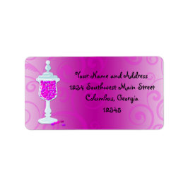 Hot Pink Fuchsia Candy Buffet Adressaufkleber