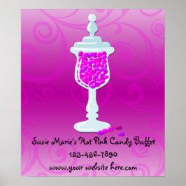 Hot Pink Fuchsia Candy Buffet Poster