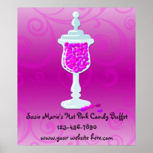 Hot Pink Fuchsia Candy Buffet Poster