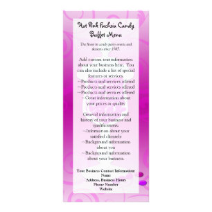 Hot Pink Fuchsia Candy Buffet Werbekarte