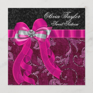 Hot Pink Fuchsia Geburtstagsparty Einladung