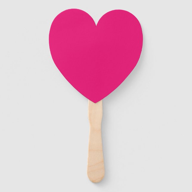 Hot Pink fuchsia heart hand fans Fächer (Vorderseite)