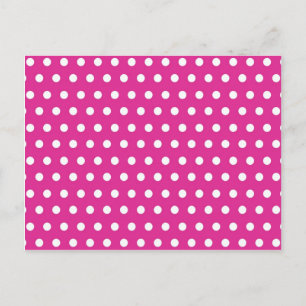 Hot Pink Fuchsia und White Polka Dots Muster Gesch Postkarte