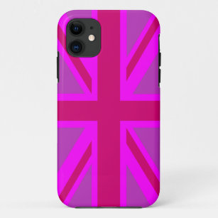 Hot Pink Fuchsia Union Jack Decor Case-Mate iPhone Hülle