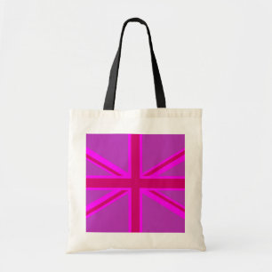 Hot Pink Fuchsia Union Jack Decor Tragetasche