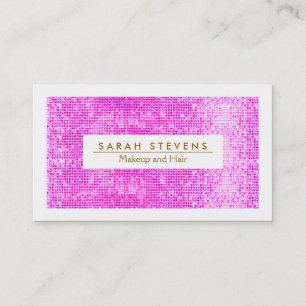 Hot Pink Funkelnd IMITATE Sequin Makeup Artist Sal Visitenkarte