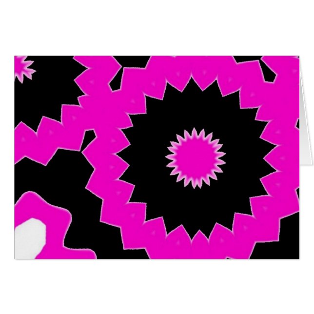 Hot Pink, Fushcia und Black Modern Graphic Art (Vorderseite (Horizontal))