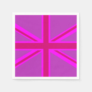 Hot Pink Fushia Union Jack Serviette
