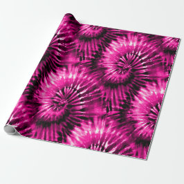 Hot Pink Gefärbte Krawatte Psychedelic Sternexplos Geschenkpapier