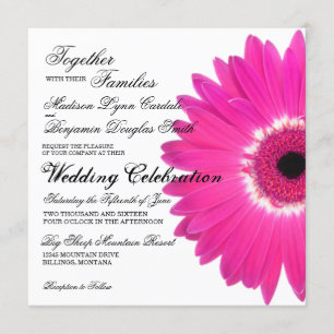 Hot Pink Gerber Daisy Blume Hochzeitseinladungen Einladung