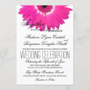 Hot Pink Gerber Daisy Blume Hochzeitseinladungen Einladung