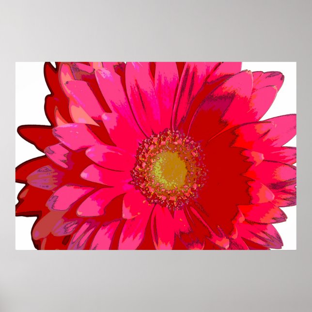 Hot Pink Gerbera Daisy Leinwand Poster (Vorne)
