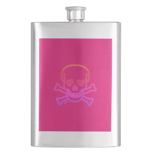 Hot Pink Ghost Skull Edelstahlflasche Flachmann