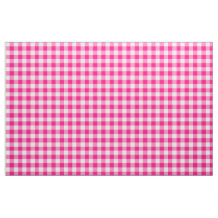 Hot Pink Gingham Pattern Fabric Stoff