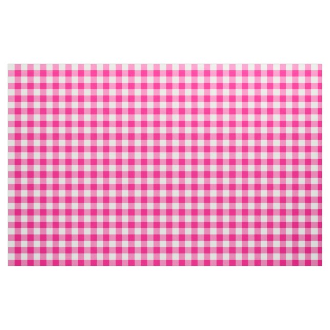 Hot Pink Gingham Pattern Fabric Stoff (Yard (91,4 cm))