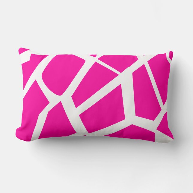 Hot Pink Giraffe Muster Wild Animal Prints Lendenkissen (Vorderseite)