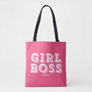 Hot Pink Girl Boss Zitat Retro Marquee